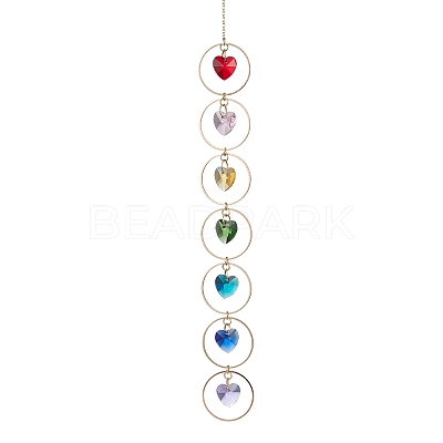 Faceted Glass Suncatchers HJEW-JM01649-01-1