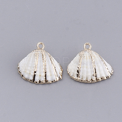 Electroplate Sea Shell Pendants SSHEL-S261-06-1