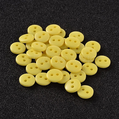 2-Hole Flat Round Resin Sewing Buttons for Costume Design BUTT-E119-34L-18-1