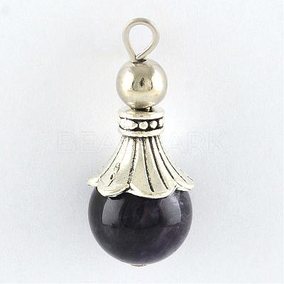 Natural Amethyst Pendants G-Q459-02B-1