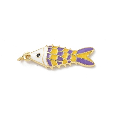 Sea Animals Brass Enamel Pendants KK-B155-02B-03G-1