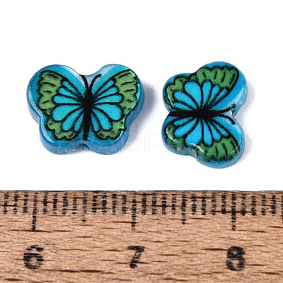 Printed Natural Freshwater Shell Beads SHEL-Q029-11F-1