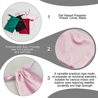 20Pcs 5 Colors Rectangle Velvet Packing Pouches TP-NB0001-51-1