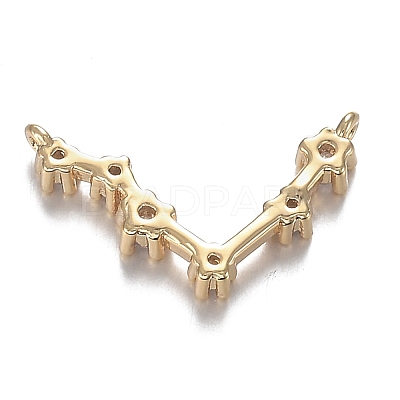 Brass Micro Clear Cubic Zirconia Pendants ZIRC-F120-019G-02-1