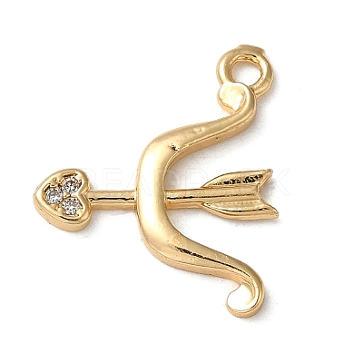 Brass Micro Pave Cubic Zirconia Pendants KK-F865-14G-1