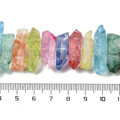 2 Strands Natural Dyed Quartz Pointed Stick Beads Strands G-PA0001-77-1