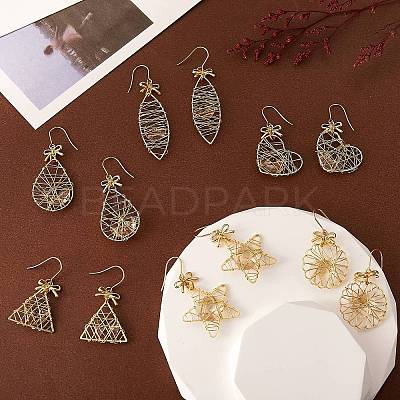 Eco-Friendly Heart Iron Pendants Dangle Earrings EJEW-PH01401-06-1