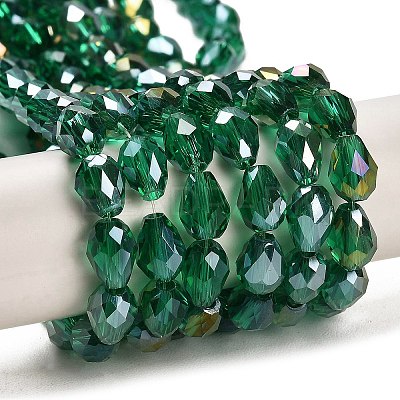Electroplate Glass Beads Strands EGLA-D015-15x10mm-26-1