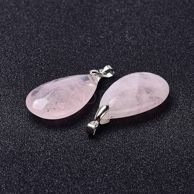 Natural Rose Quartz Pendants G-D084-01P-B15-1