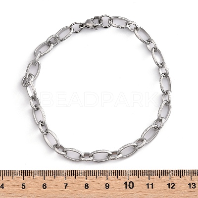 Tarnish Resistant Fashionable 304 Stainless Steel Engraved Vine Mother-son Chain Bracelets STAS-A028-B101P-1