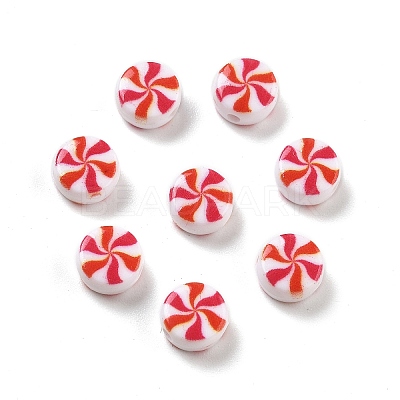 Two Tone Opaque Acrylic Beads X-OACR-D282-04A-1