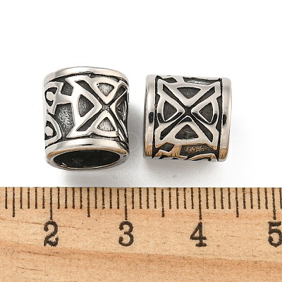 316 Surgical Stainless Steel European Beads STAS-Q326-01AS-08-1