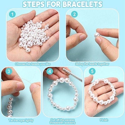 4 Styles ABS Plastic Imitation Pearl Beads KY-YW0001-72C-1