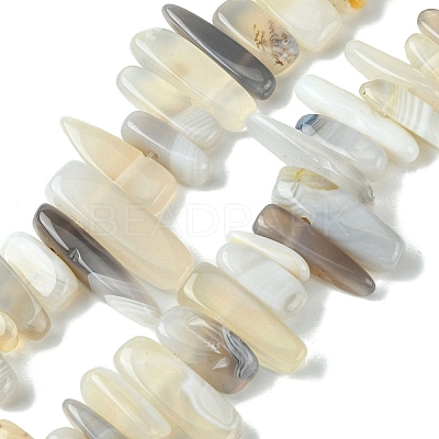 Natural Grey Agate Beads Strands G-G117-C06-01-1