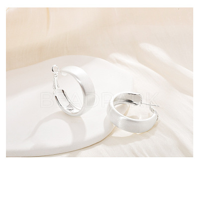 Brass Ring Hoop Earrings for Women LS-EJEW-A121-17A-S-1