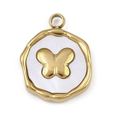 Natural White Shell Pendants STAS-D385-01B-G-1