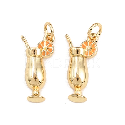 Brass Enamel Pendants KK-B157-20G-03-1