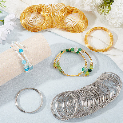 400Pcs 2 Colors Steel Memory Wire FIND-SP0002-07-1