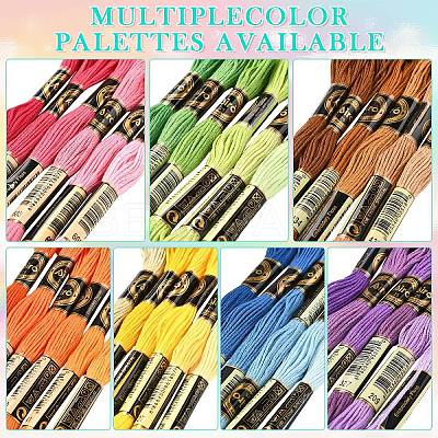 6Bundles 6 Colors Polyester Embroidery Floss OCOR-YW0001-24G-1