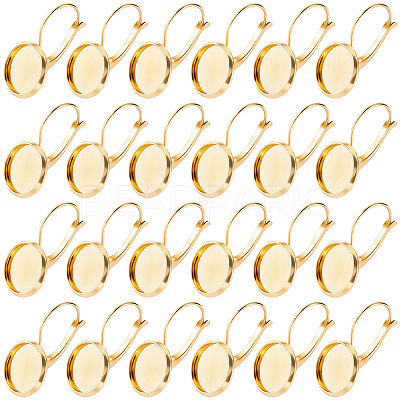 40Pcs 304 Stainless Steel Leverback Earring Settings STAS-SC0021-50-1