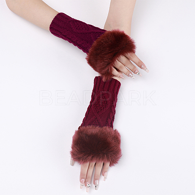 Polyacrylonitrile Fiber Yarn Knitting Fingerless Gloves COHT-PW0001-15D-1