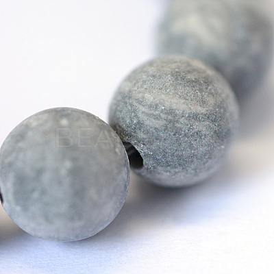 Frosted Natural Polychrome Jasper/Picasso Stone/Picasso Jasper Beads Strands LS-G-E334-6mm-24-1