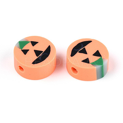Halloween Handmade Polymer Clay Beads CLAY-T022-15C-1
