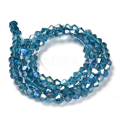 Transparent Electroplate Glass Beads Strands GLAA-F029-4mm-A01-1