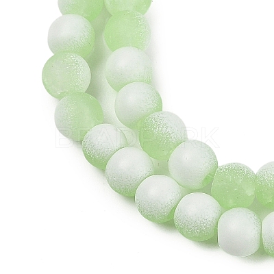 Frosted Crackle Glass Beads Strands GLAA-U001-8mm-M09-1