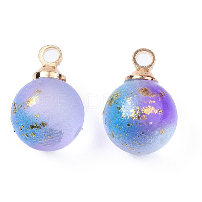 Two Tone Transparent Spray Painted Glass Pendants GLAA-N035-020A-C01-1