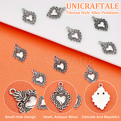 50Pcs Tibetan Style Alloy Pendants TIBEP-UN0001-18-1