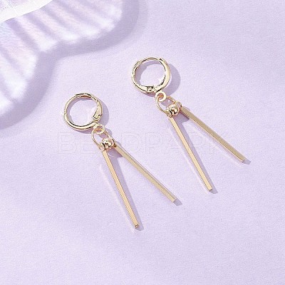 304 Stainless Steel Round with Stick Leverback Earrings EJEW-JE06827-1