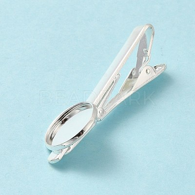 Brass Tie Bar Clips Tie Pins with Blank Cabochon Settings KK-A159-01S-1