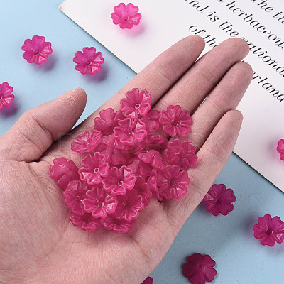 Transparent Frosted Acrylic Bead Caps MACR-S371-04A-706-1