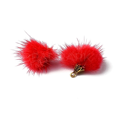 Faux Mink Fur Tassel Pendant Decorations FIND-YW0002-24C-1