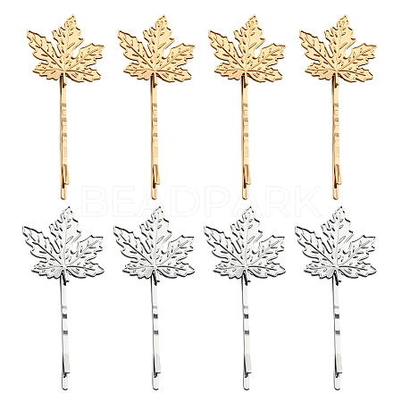 8Pcs 2 Colors Iron & Alloy Hair Bobby Pins PHAR-HY0001-13-1