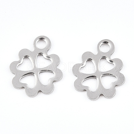 Tarnish Resistant 201 Stainless Steel Flower Charms STAS-R064-29-1