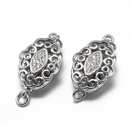 Anti-Tarnish Rhodium Plated 925 Sterling Silver Box Clasps STER-L057-010P-1