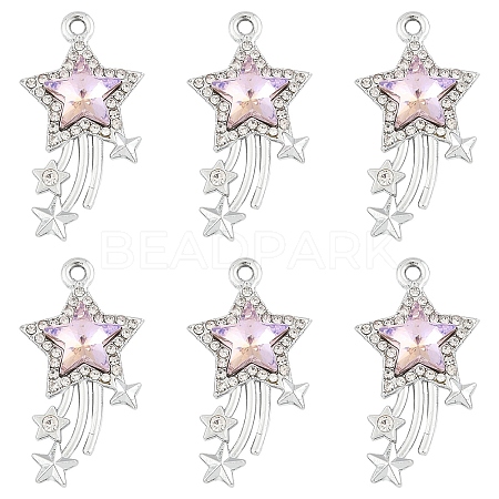 10Pcs Glass Pendants GLAA-YW0004-64B-02-1