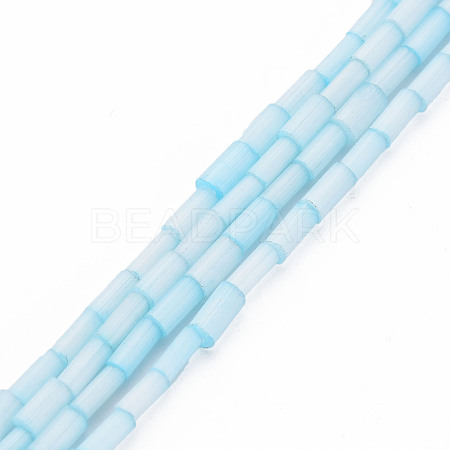 Glass Silk Stain Style Beads Strands GLAA-N047-001B-01-1