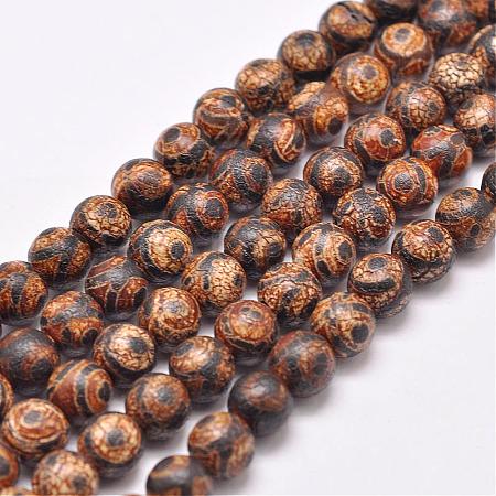 Tibetan Style 3-Eye dZi Beads Strands G-P229-A-03-10mm-1