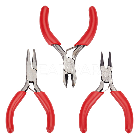 AHANDMAKER 3Pcs 3 Style Carbon Steel Mini Pliers TOOL-GA0001-53-1