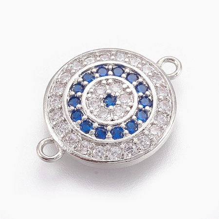 Brass Micro Pave Cubic Zirconia Links ZIRC-O026-06P-NR-1