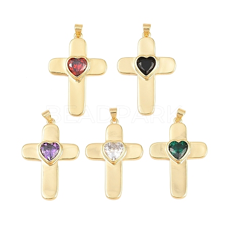 Brass Glass Pendants KK-P353-12G-1