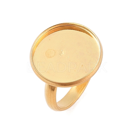 Adjustable 304 Stainless Steel Finger Rings Components STAS-L193-G-16mm-1