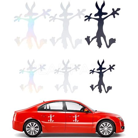 SUPERFINDINGS 6Pcs 6 Style Waterproof PET Personality Wolf Car Stickers DIY-FH0003-70-1