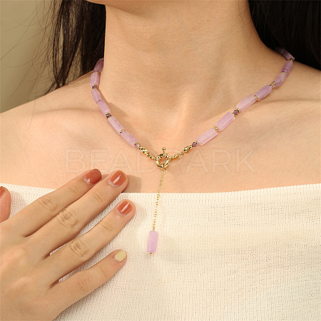 Matural Amethyst Cuboid Lariat & Y Necklaces for Women FS-WGAADEC-01-1
