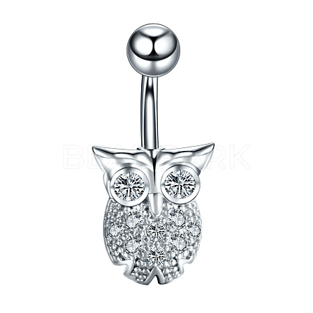 Clear Cubic Zirconia Belly Button Rings WG9960A-17-1