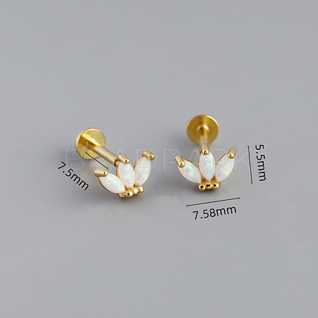 925 Sterling Silver with Synthetic Opal Cartilage Earrings FS-WG3DFDB-04-1
