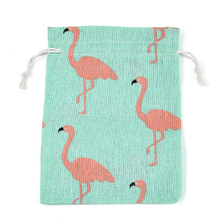 Polycotton(Polyester Cotton) Packing Pouches Drawstring Bags ABAG-T007-02E-1